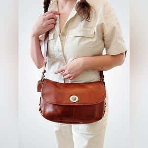 Coach Brown Leather Crossbody Shoulder Bag